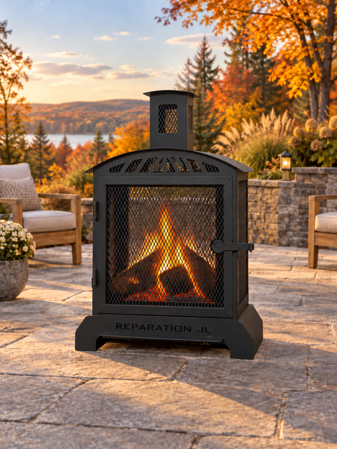 Foyer Coup de Cœur dans une mise en scène sur une terrasse d’automne